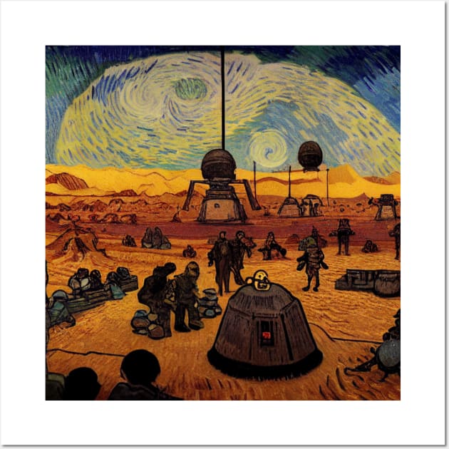 Starry Night in Mos Eisley Tatooine Wall Art by Grassroots Green